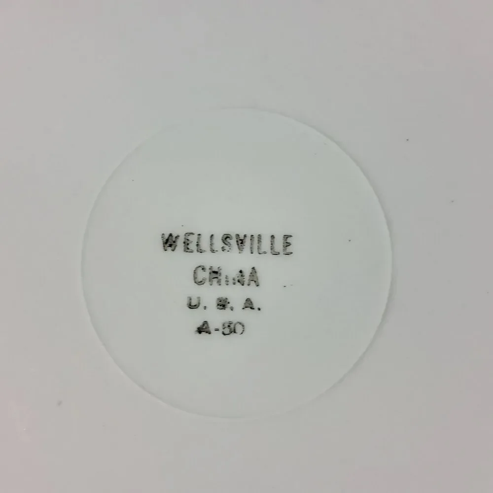 (3) Vintage Restaurantware Wellsville China Green Banded Plates A-50 9.25